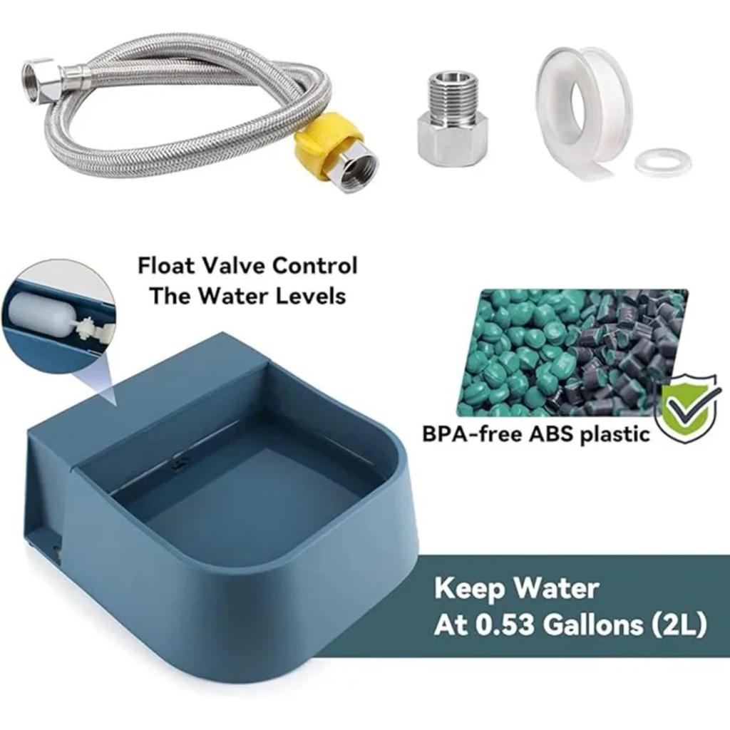 New Dog Automatic Water Bowl with 1.5m Water Hose 2L Floating Ball Automatic Water Dispenser Pet for Animal Cat Chickens Rabbits