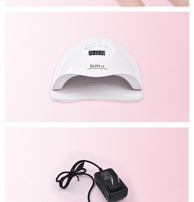 80W LED Nail Art Fast-Drying Lamp for Salon & Home - Quick Dry Gel Polish Therapy, No Hand Darkening