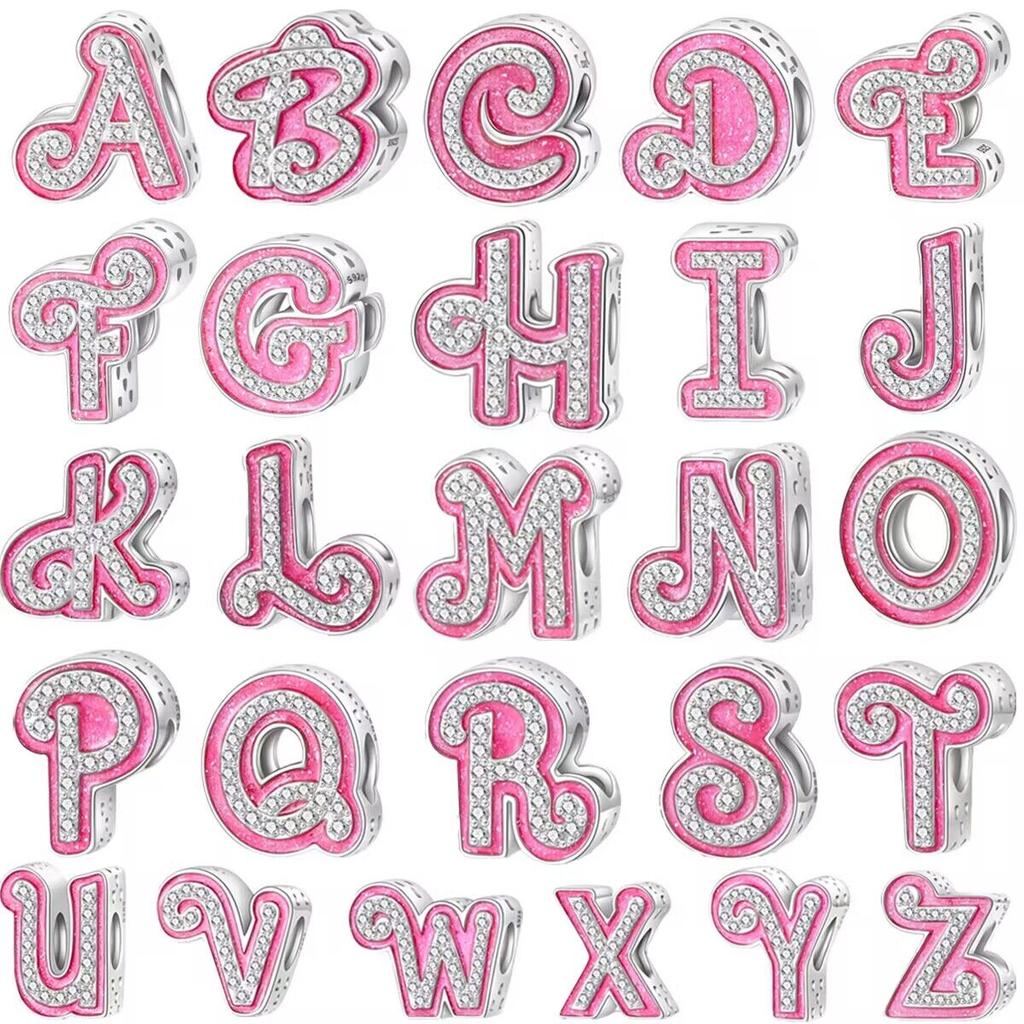 Copper 26 Letter A-Z Alphabet Beads Charm Fit Original Pan Bracelet Bangle Accessories Diy Jewelry For Women