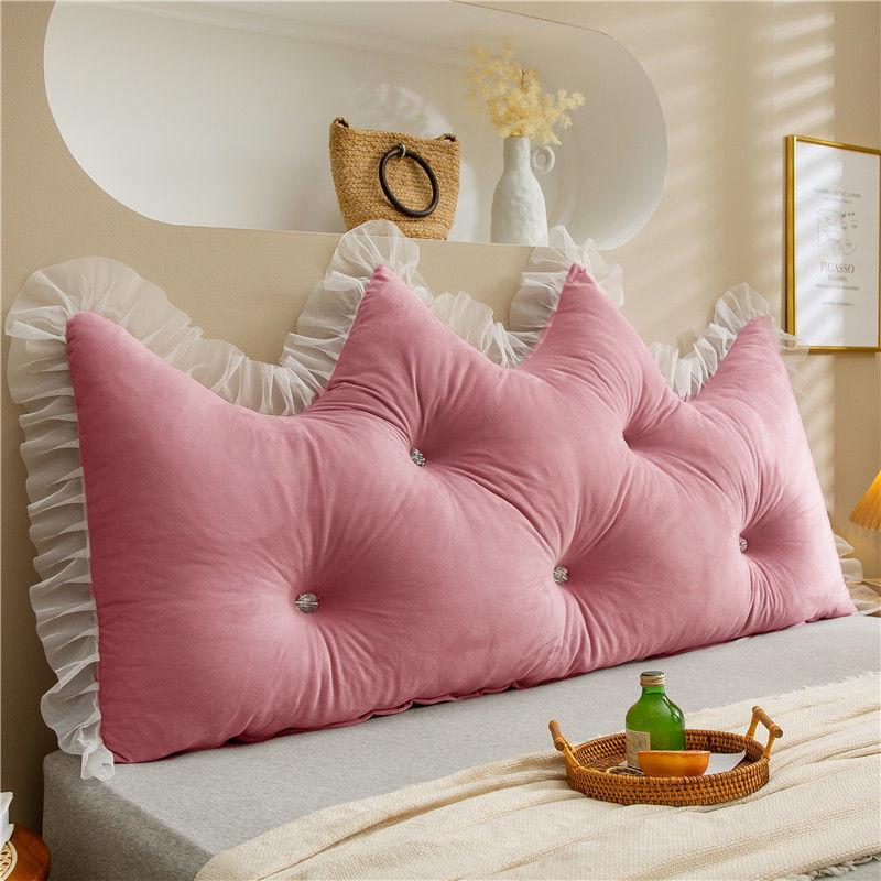 Princess Backrest Cushion: Soft Crystal Velvet, Removable & Washable Pillow for Tatami Bed