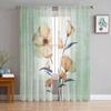 Flower Gradual Decadent Style Tulle Window Curtains for Bedroom Luxury Home Decor Drapes In Living Room Chiffon Panels
