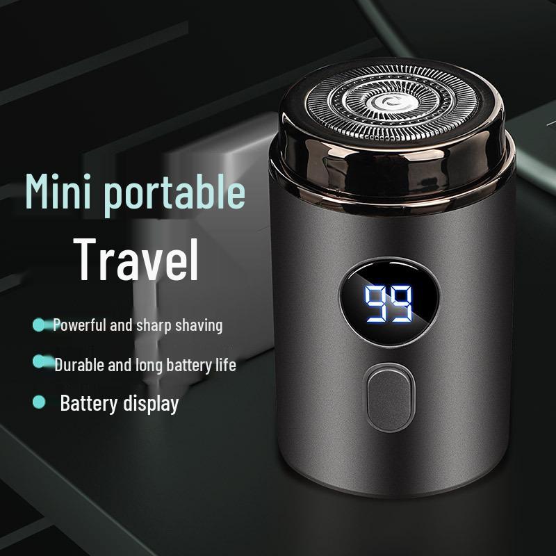 Compact Steel Mini Razor: Electric, Waterproof, Portable with Digital Display - Perfect Men's Gift.