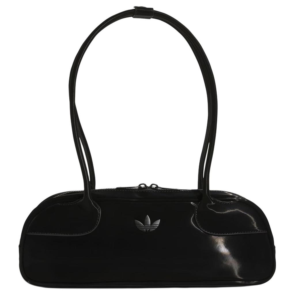 Adidas Originals Multi-Pocket Classic Practical Retro Sports Velvet Polyurethane Shoulder Bag Women Shoulder Bag Black KE4015