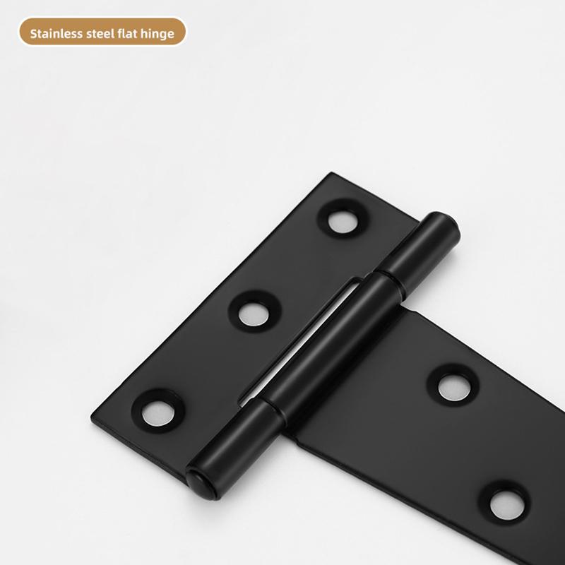 T Shaped Hinge Heavy Duty Black Iron For Wood Gate Outdoor Hardware Screws Included for Sheds Barns