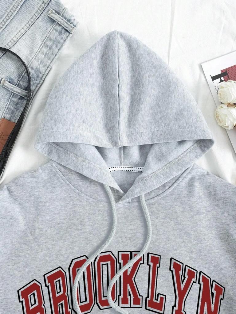 Brooklyn 1898 New York City USA Sweatshirt Female Casual Fleece Hooded Autumn Crewneck Hoodies Simple Oversized Unisex's Tops