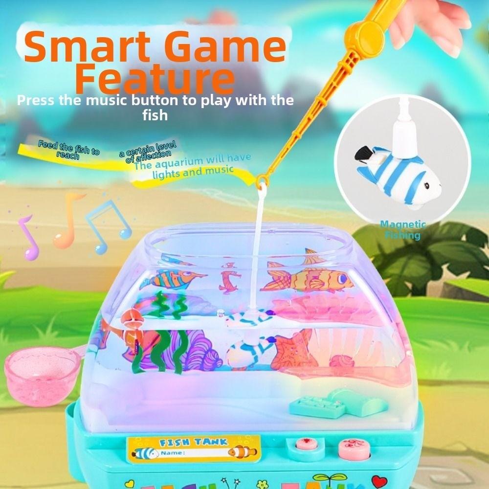 Kreativ konstgjord akvarieleksak tecknad härlig mini-simulering fisktank rolig med musik och ljus fisktankdekoration