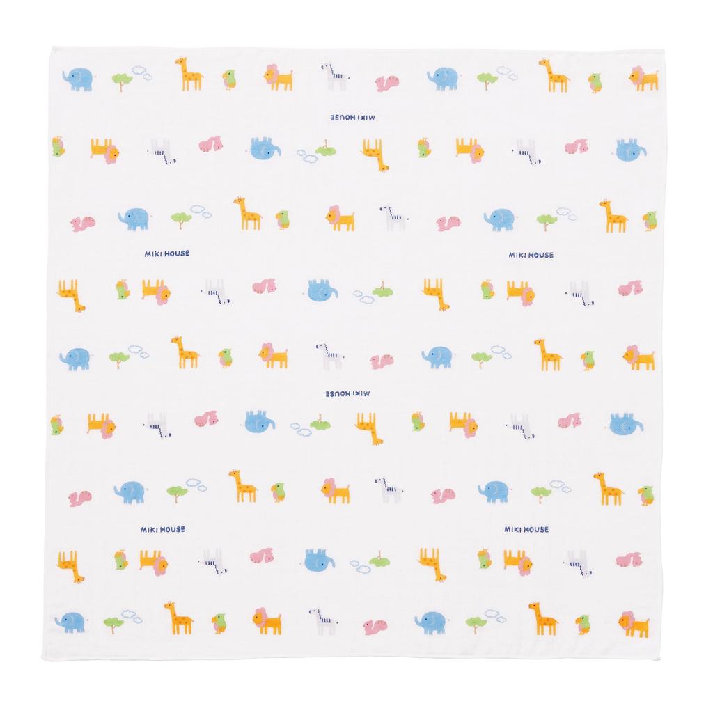 Gauze Handkerchief 2 Handkerchiefs Gauze Made in 35 x 35 Ideal for bath newborn baby baby shower Multicolor Mikihouse Set & Towels, 100% Cotton,