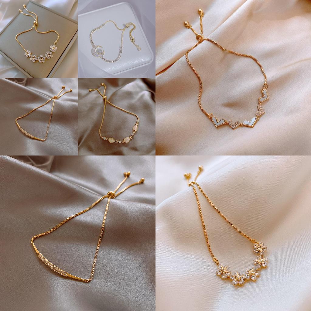 Flowershaped Jewelry Hand Chain With Electroplated Finish For Women Gift