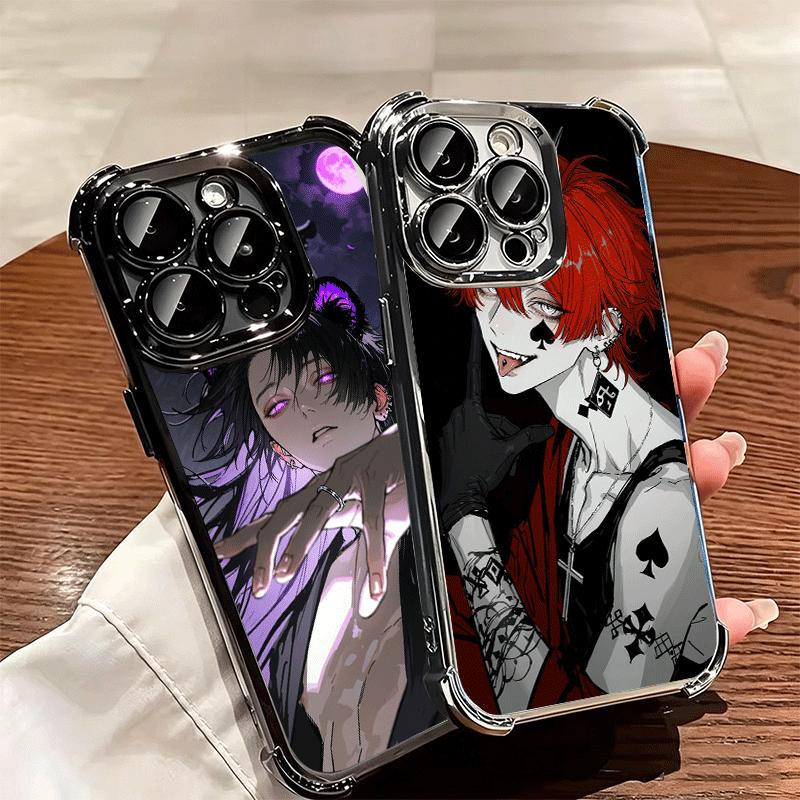 Devil Bad Boy Anime Style Plating Phone Case For Iphone 16 17 Pro Max Air 16E 14 15 Plus 12 13 Mini Anti-Fall Airabag Cover