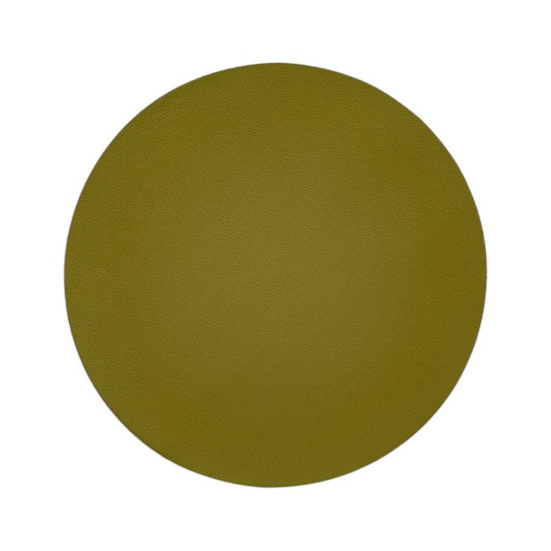 Round Leather Mouse Pad - Solid Color, Small Computer Desk Mat for Fresh Girls