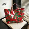 Christmas Theme Travel Bag PVC Tote for Women, Waterproof Spacious Plastic Handbag, Holiday Seasonal Handbag Large Top Handle Shopping, Beach, Travel,