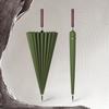 24 Bone Fiber Lotus Bone Wooden Handle Umbrella Men's High-grade Business Thickened Strong  Straight Long Handle Umbrella