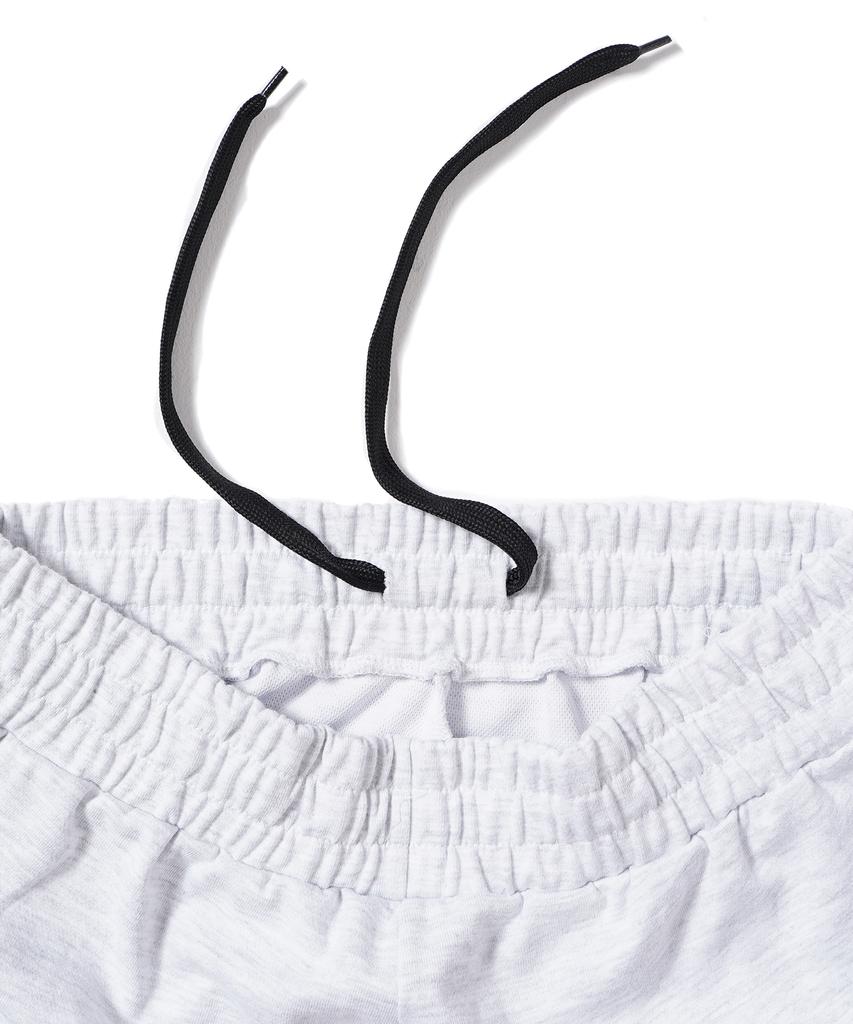 GAKKAI UNIONS Pintuck Wide Sweat Jogger Pants White Melange