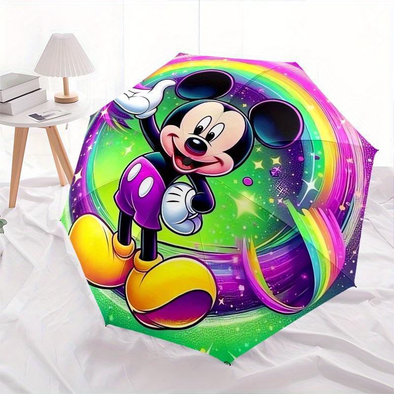 Mickey Mouse,Rainbow Automatic Opening and Closing Umbrella - 8-rib Folding Design, Lightweight and Portable, Suitable for Daily Business Us