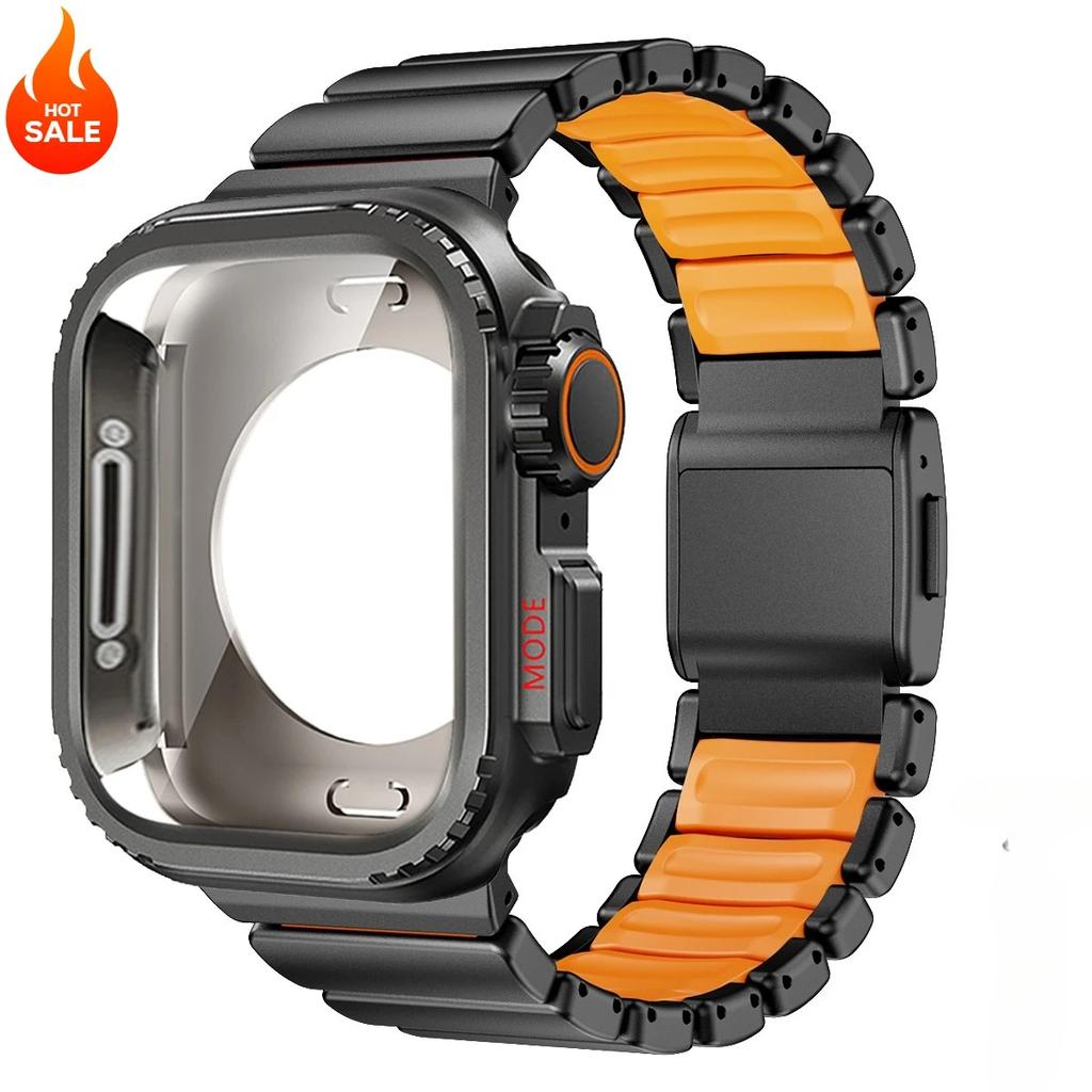 Titanium Strap+Metal Case for Apple Watch Band Ultra 3/2 49mm 46mm 45mm 44mm Alloy Shell Cover for Iwatch Series 11 10 9 8 7 SE3