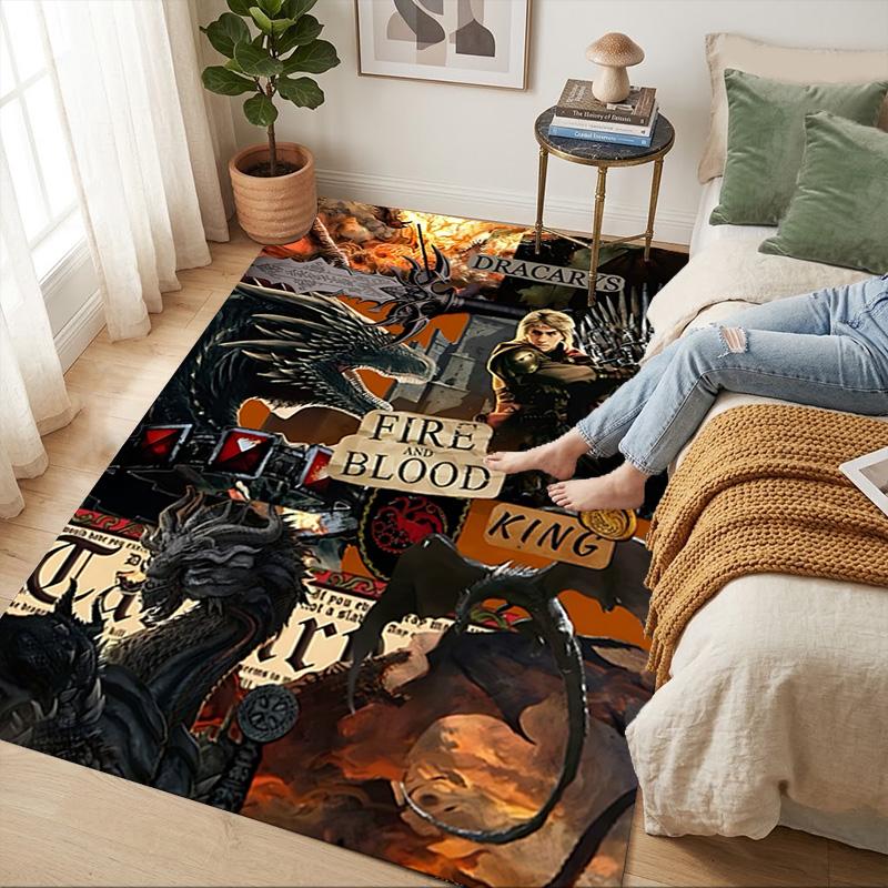 Dragons Kings Living Room Non-Slip Area Rug Soft Carpet for Bedroom Game Playroom Sofa Office Home Decor Doormat Christmas Gift C9211359