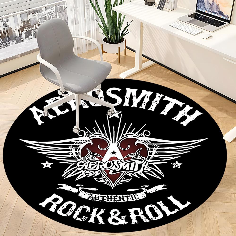1pz AEROSMITH ROCK AND ROLL Tappeto per Sedia da Ufficio Antiscivolo, Tappeto Lavabile in Lavatrice per Ufficio, Decorazione per Stanza per Feste di Natale, Compleanno Poliestere