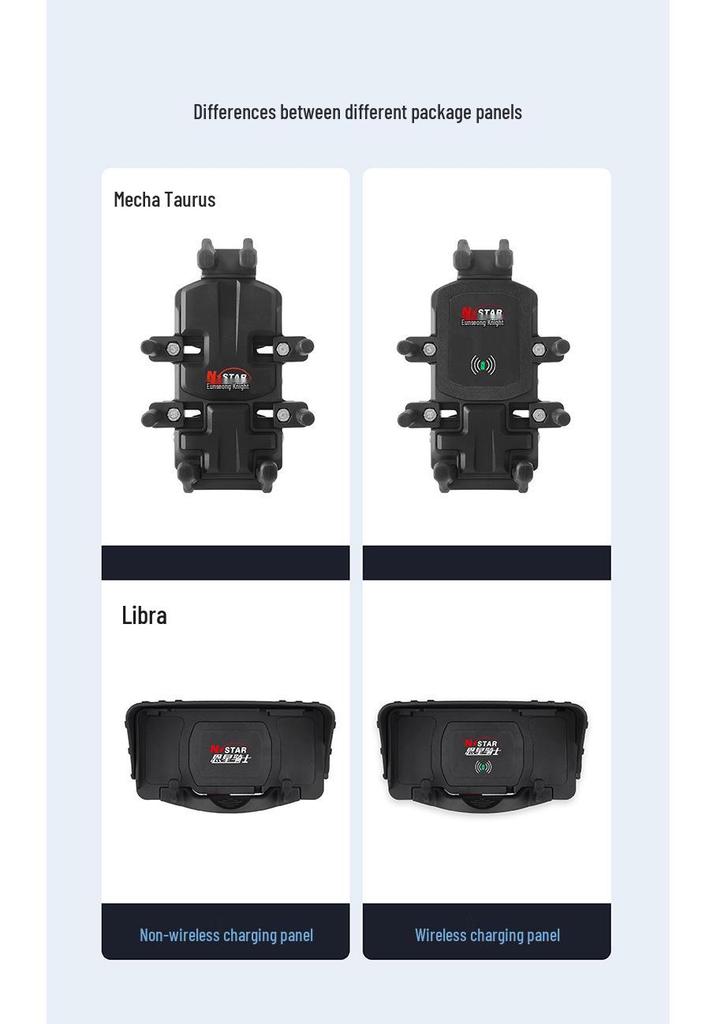 Motorcycle-Compatible Mecha Enxing Knight Mobile Holder & Wireless Charging Cable Set