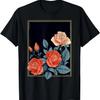 T-shirt d'été stylé avec rose rouge graphique