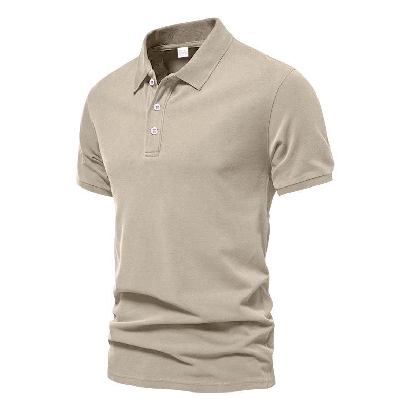 Men's Solid Color Short Sleeve Polo Shirt Basic Casual Golf Top