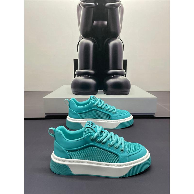 Single net youth casual board shoes summer mesh breathable lightweight thick-soled outdoor sports skateboard shoes