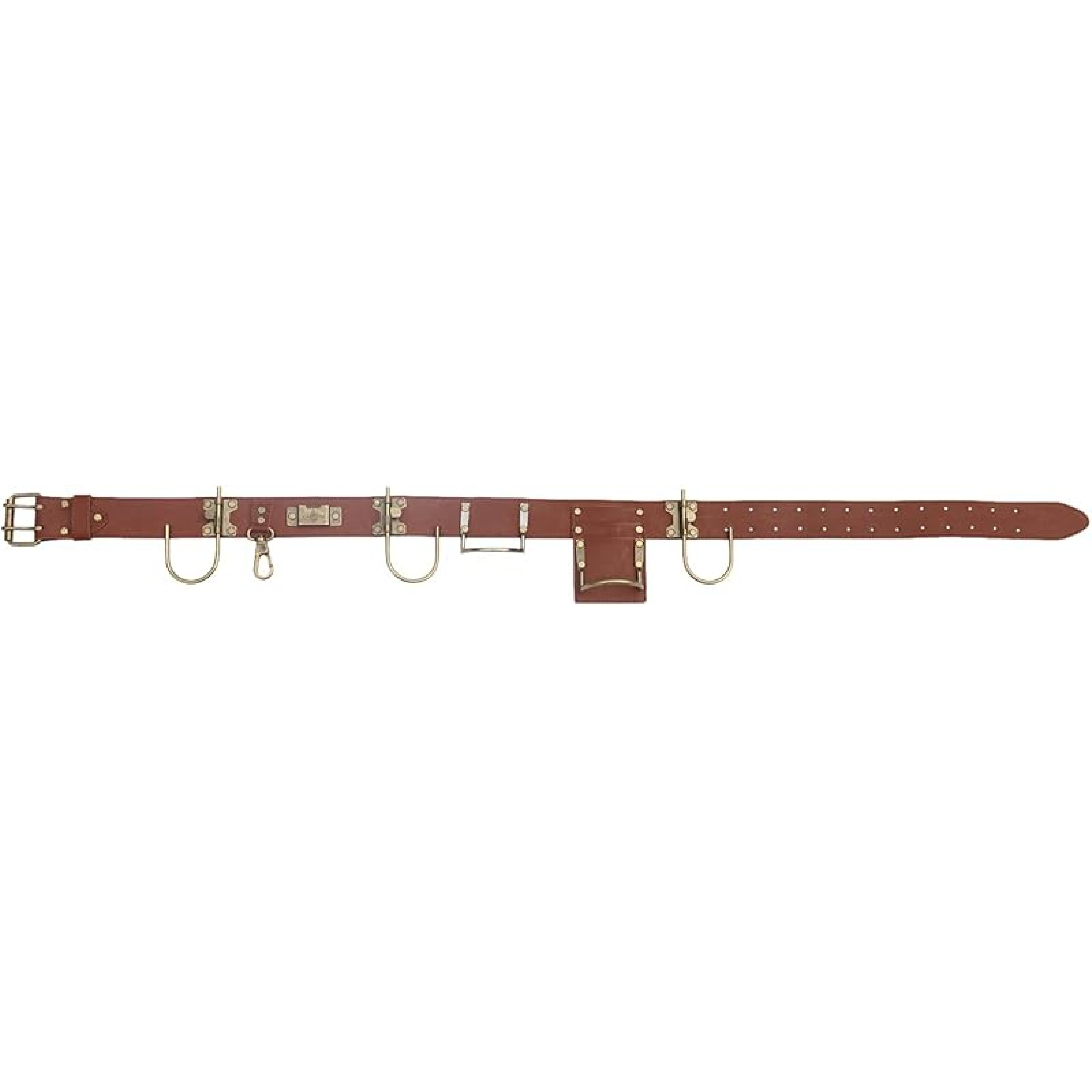 TOURBON Adjustable Tool Belt Hanging Hooks Hammer Hatchet Holder Tape Measure Drill Holster (Dark Brown)