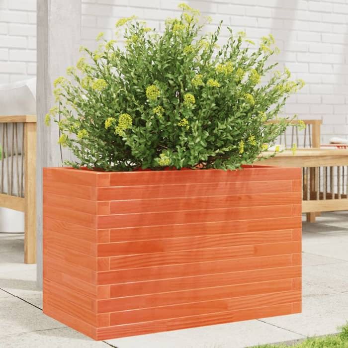 VidaXL Jardinière cire marron 70x40x45,5 cm bois de pin massif, jardinière d'extérieur, bac à fleurs, boîte à plantes, 847265