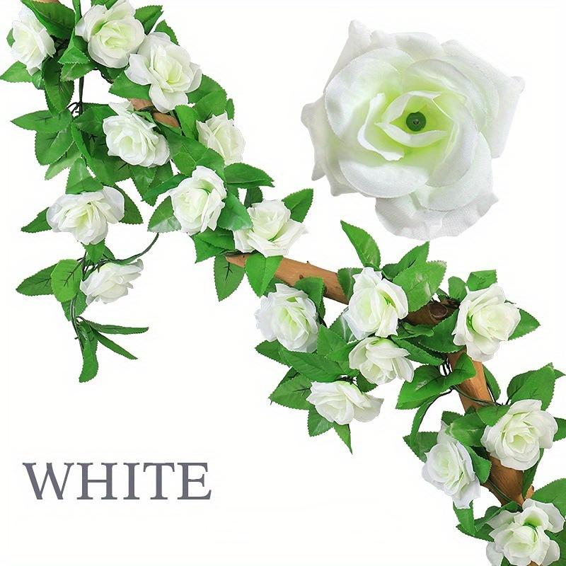 9-Head Artificial Rose Vine Garland | 5 Colors Hanging Fake Flowers for Wedding Decor,  Party Backdrop, and Event Decoration