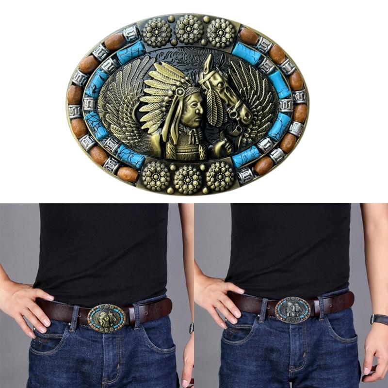 Western Horse Pattern Belt Buckles Detachable Creative Unisex Buckles Belt for Western Themed Parties