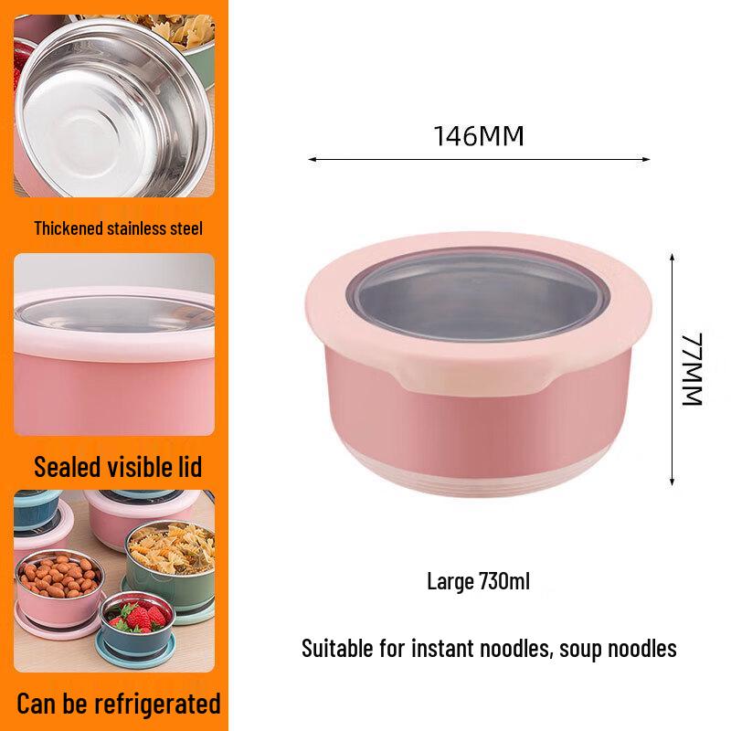 Stainless Steel Round Food Container with Lid