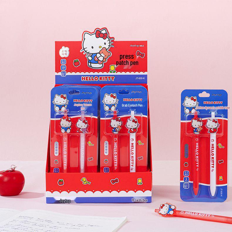 Hello Kitty Sanrio Black Click Pen - Student Exam Special, Smooth ST Nib