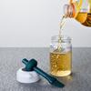 Lard Kitchen Brush with Transparent Glass Oil Bottle and Integrated Suction Oil Brush