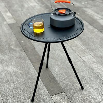 Nueva Mesa Portátil Plegable Redonda Pequeña Ajustable de Aleación de Aluminio para Picnic Camping Exterior Mesa de Café Ligera
