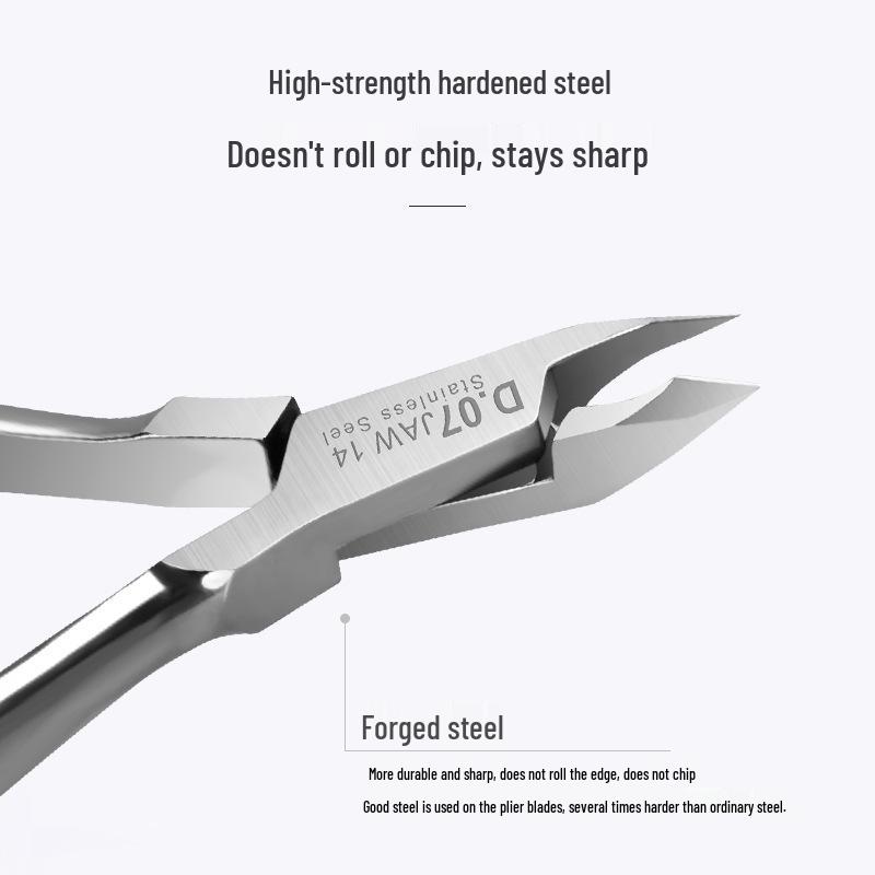 D07 Stainless Steel Cuticle Scissors & Nail Clippers Set - Oblique Mouth for Salon-Quality Nail Care