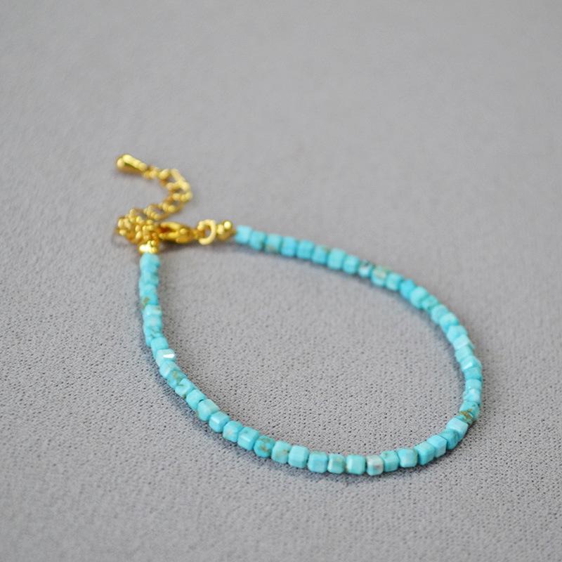 Vintage Sparkling Sugar Cube Natural Stone Layered Bracelet for Women