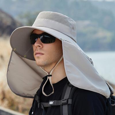 Cappello estivo da uomo e da donna Cappello da esterno con collo scialle a tesa larga Cappello da secchiello Protezione solare Cappello a tesa larga