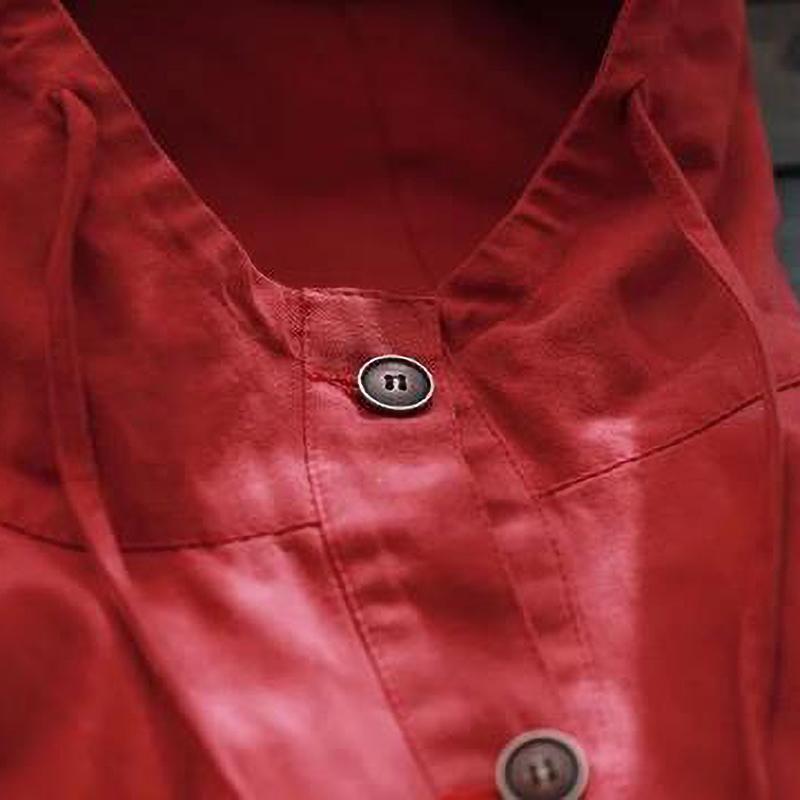 Plus Size Oversize Jackets Women Spring Hooded  Jacket Cotton Black Coat Coat Fashion Red Black