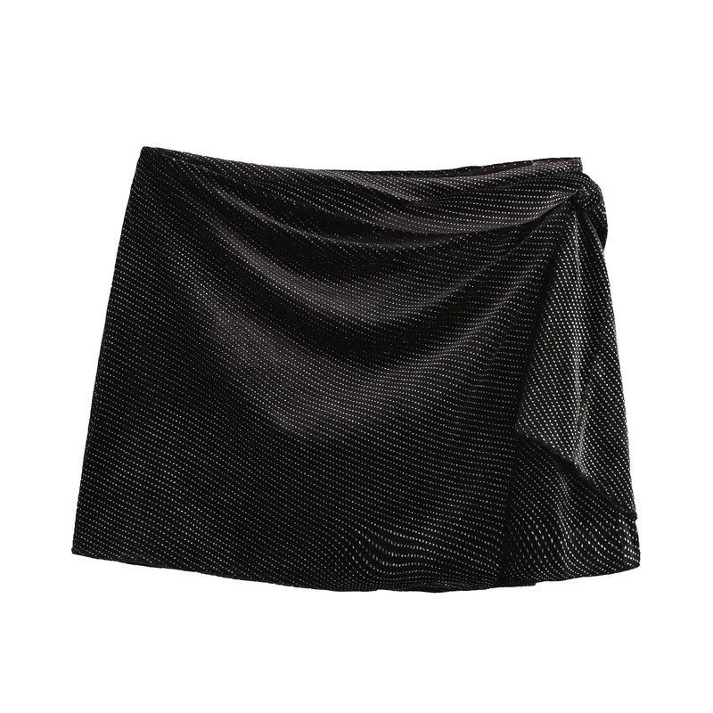 Jnleaog New Fall Women's Clothing Fashion French Style Design Fashion Bright Velvet Culottes 0020609