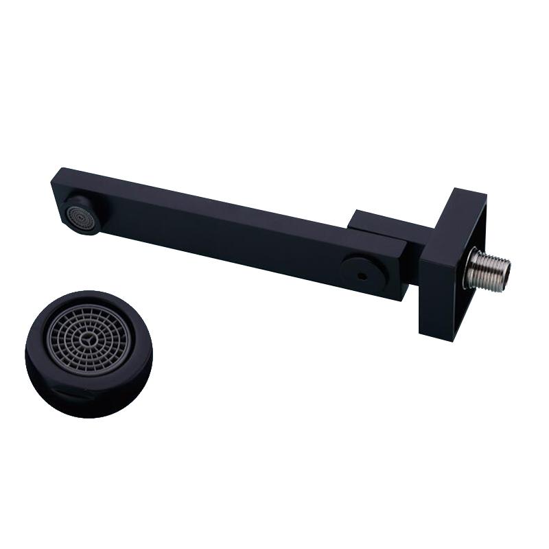 BAKALA Baterie de perete pentru bas solid, priză de perete, pipă de duș montată pe perete, pipă pătrată-rotundă, finisaj cromat, pipă din alamă, pliere la 180 de grade