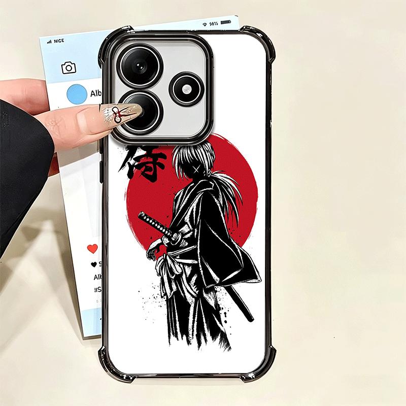 Rurouni Kenshin Anime Plating Phone Case For Xiaomi Poco X5 X6 X7 X8 Pro Max F8 Ultra F7 M8 M7 M5S Redmi 15C 15 14C 13C 13 X3 12