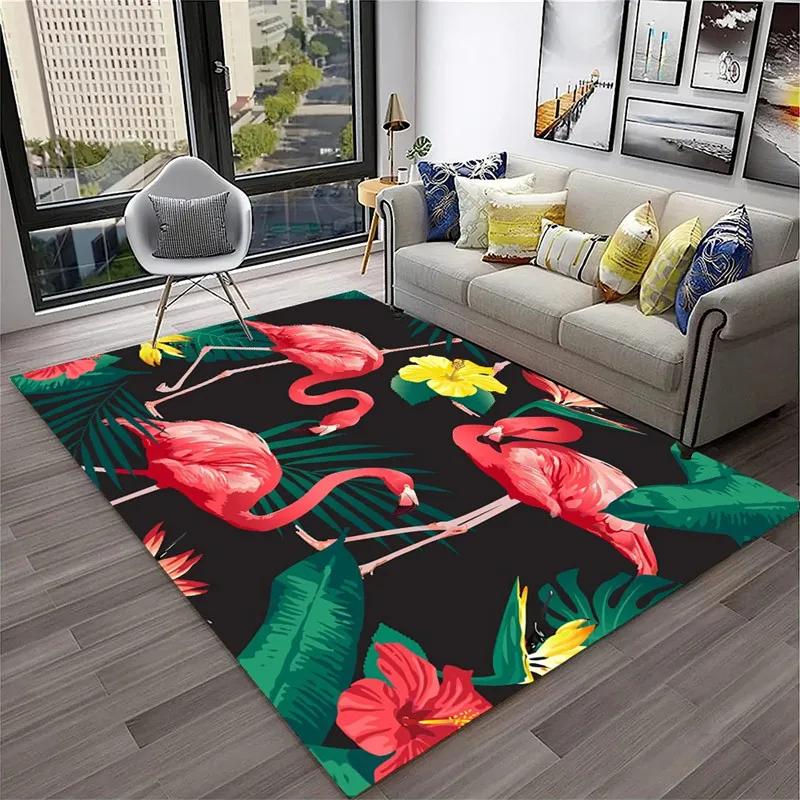 Flamingo Carpet Tropical Animal Print Kitchen Rug for Bathroom Living Room Bedroom Decor Non-slip Floor Mat Entrance Doormat