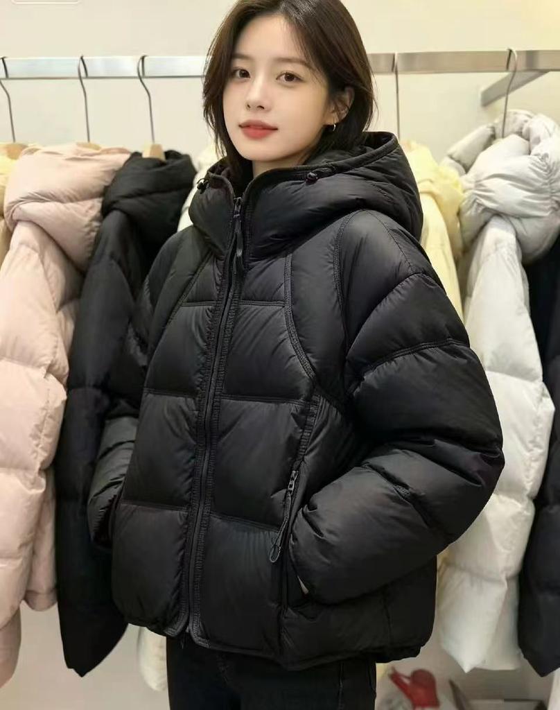 New puff down jacket women's short hooded Korean version loose small bread jacket thickened warm jacket women