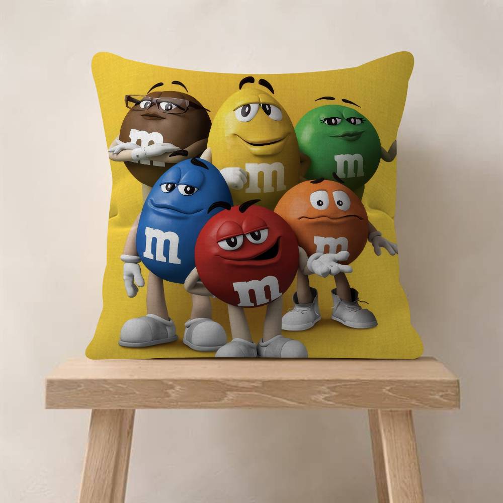 MMs Chocolate Candy Meme Cushion Cover Pillow Cover Decor Pillowcase Printed Cushion Case for Couch