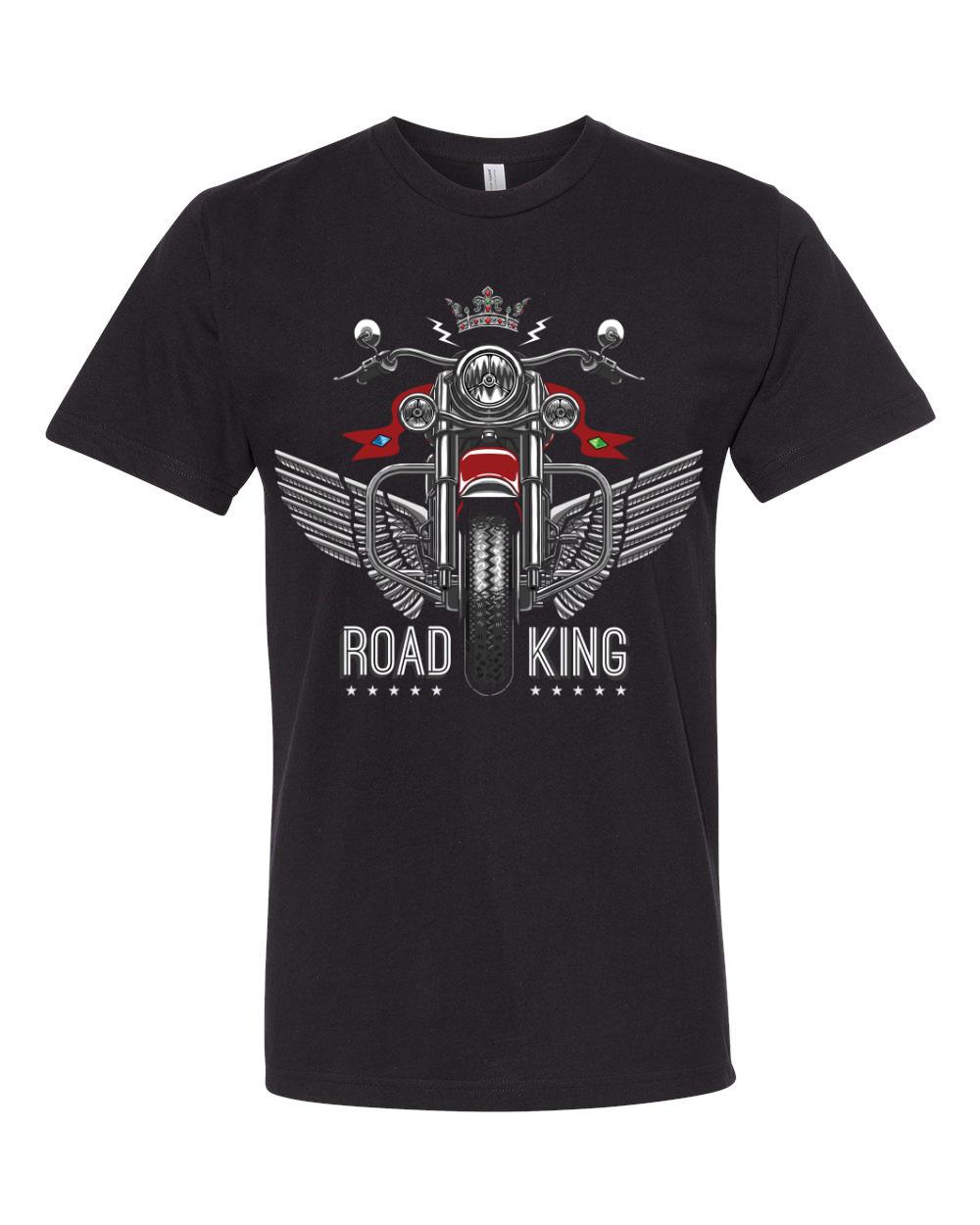 

Road king crown wings motorbike 100% Cotton T-shirt Mens Tees Top Graphic Design Unisex Adults XL