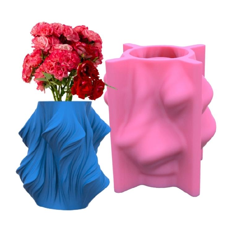 Flower Pot Mold Silicone Succulent Flowerpot Plant Vintage Mould Concrete Cement
