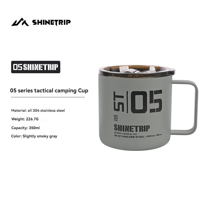 Outdoor Camping Cup 304 Stainless Steel Water Cup Double-Layered Eco-Friendly Cup Anti-Scalding Stainless Steel Coffee Cup серый