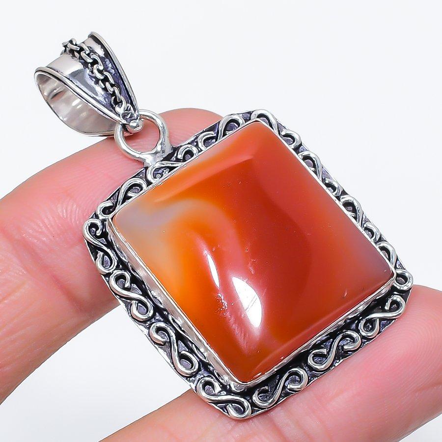 

Natural Carnelian Gemstone 925 Sterling Silver Jewelry Pendant 2.01 Y3p52