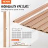 Wood Slat Acoustic Panels 8 PCS 96 X 6 Inch WPC for Modern Wall Ash Wood