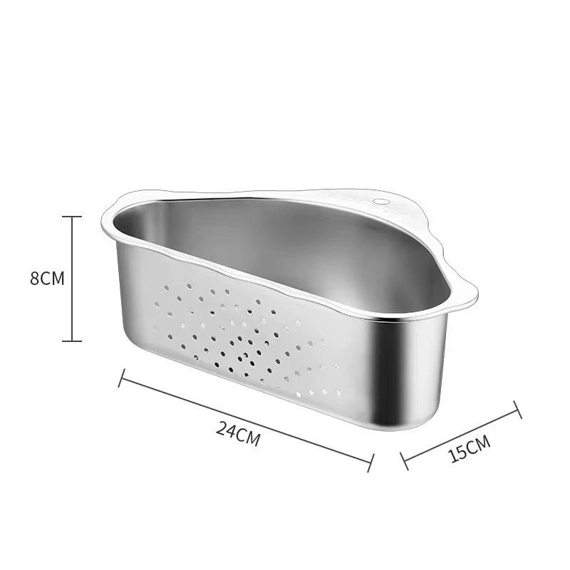 304 Stainless Steel Vegetable Basin, Triangular Sink, Hanging Filter Screen, Instant Noodle Residue, Leftover Food Filter Screen