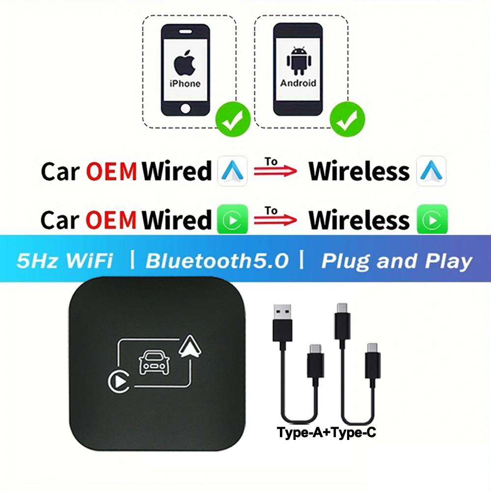 Universal Car Wireless Carplay Box Wireless Android Auto 2IN1 Adapter For Toyota VW Golf Mazda Honda Peugeot Seat Fiat KIA